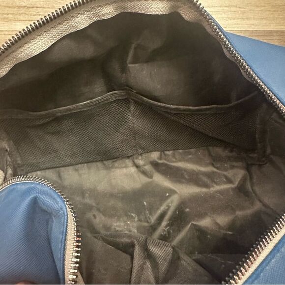 RAE DUNN "His" Toiletry Bag with 2nd Zipper Pocket navy blue - Picture 8 of 9